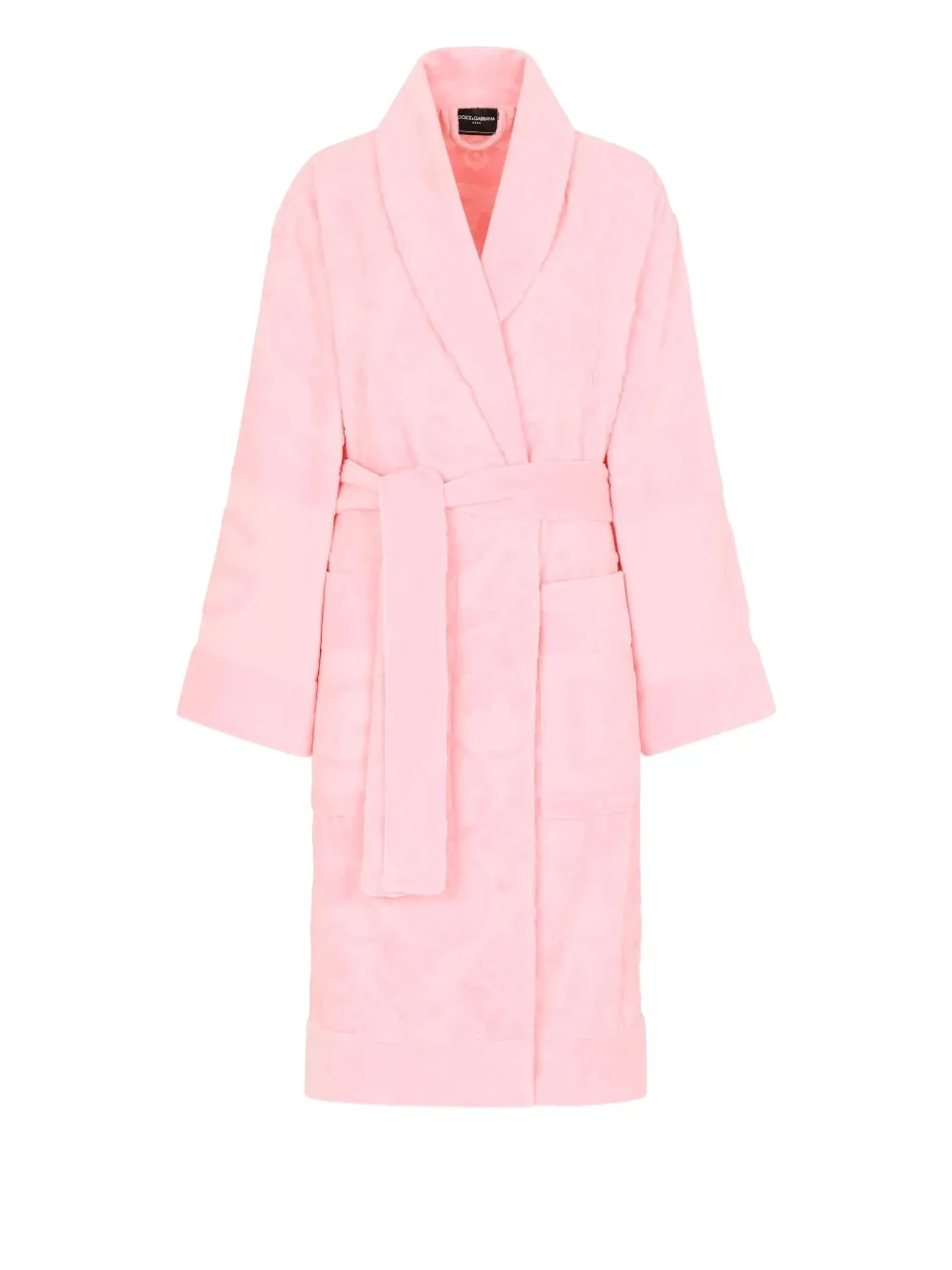 Dolce & Gabbana Casa Patch-pocket Bathrobe In Pink