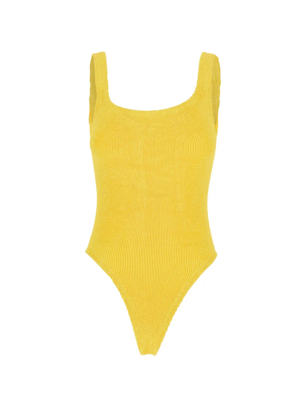Hunza G square-neck crinkle swimsuit - Giallo