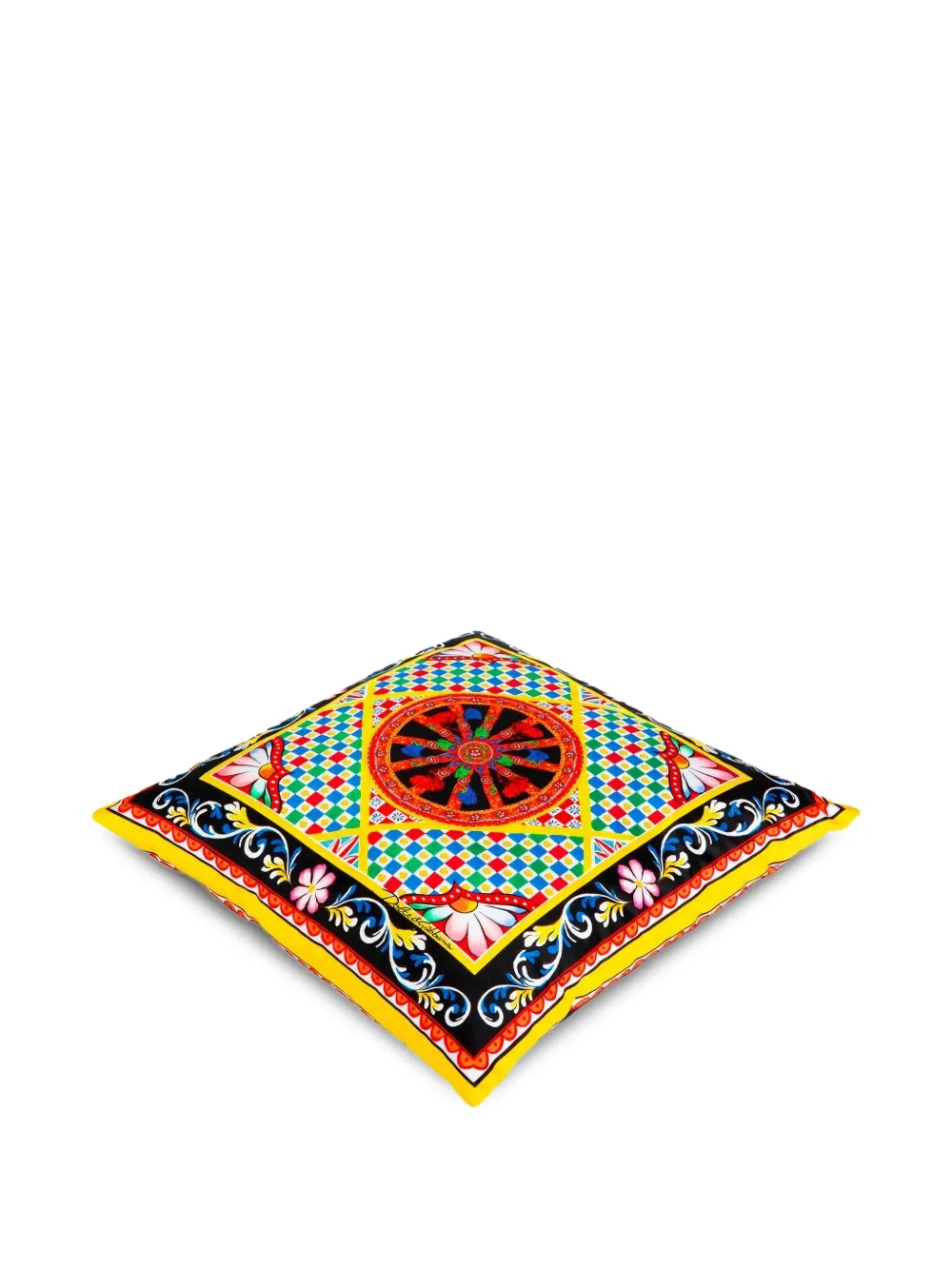 Dolce & Gabbana Casa Graphic-print Cushion In Yellow