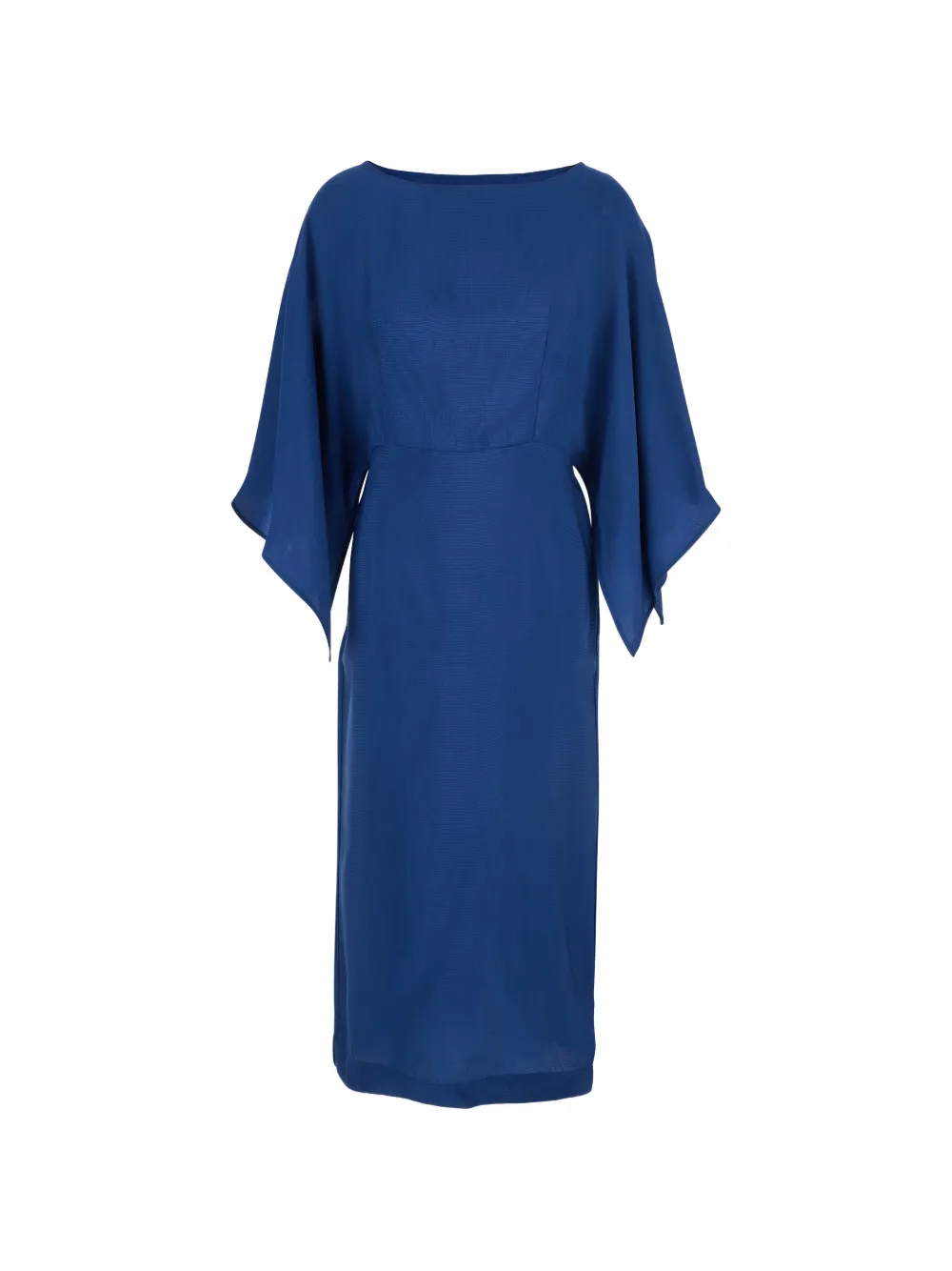 Merci cape-sleeve boat-neck midi dress - Blu