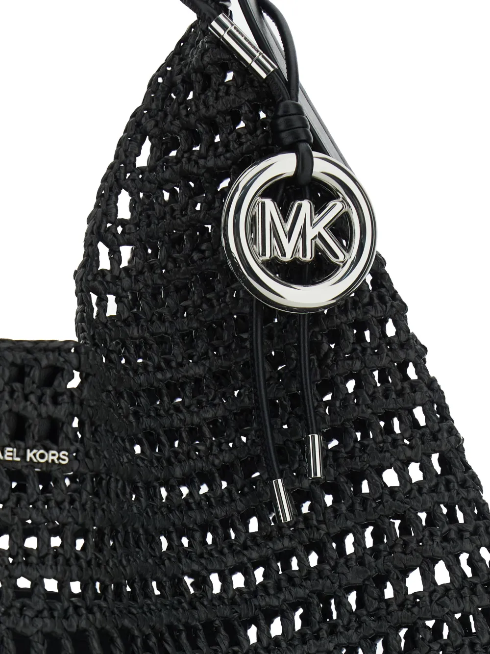  Michael Michael Kors Logo Charm Shoulder Bag - Black 