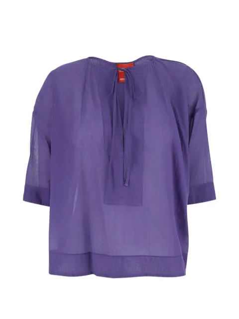 Merci tie-neck semi-sheer blouse