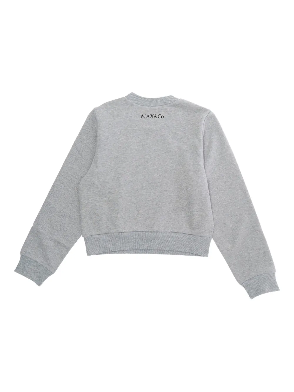 Max & Co Crew-neck Graphic-print Sweatshirt In Gray