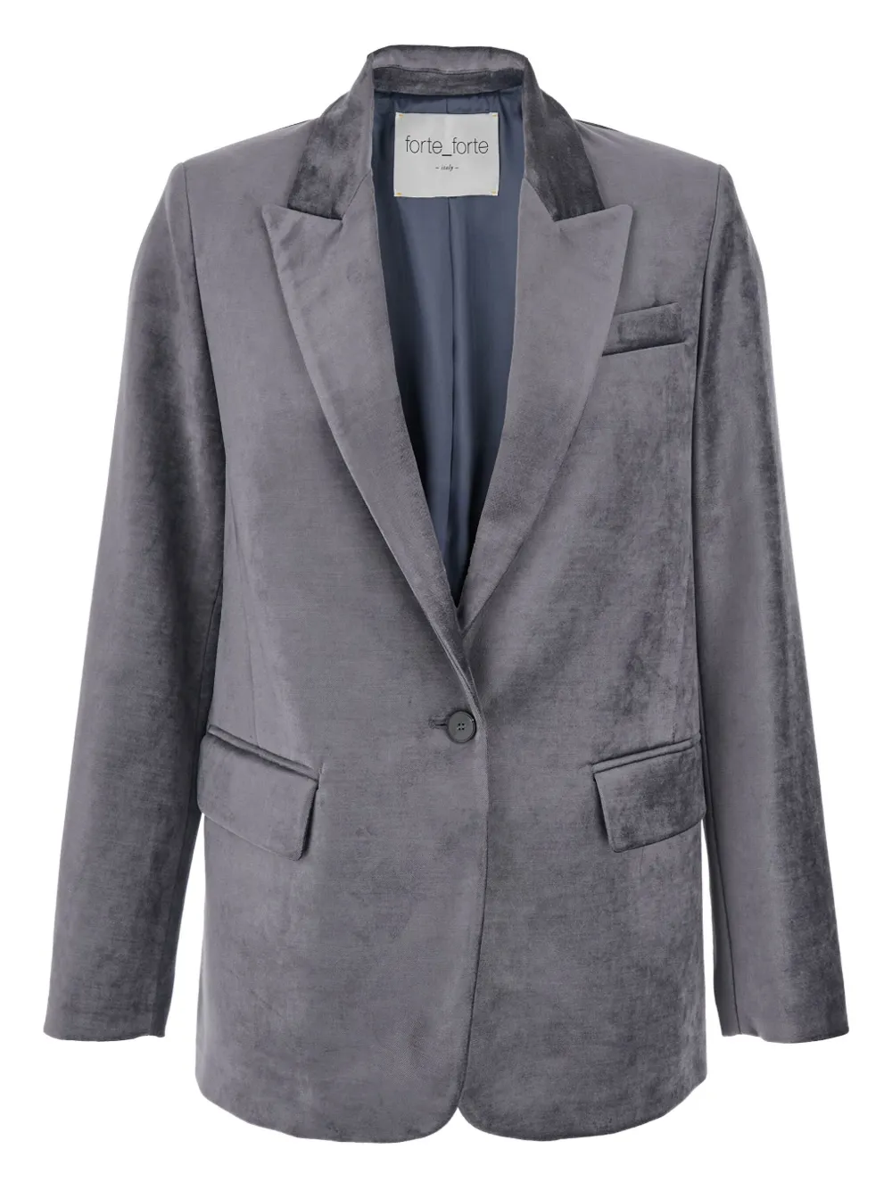 Forte Forte blazer de terciopelo con botones | gris | Image 1