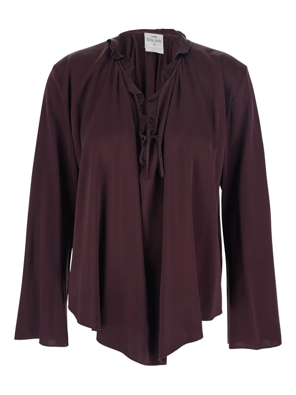 Forte Forte blusa con cordones y flecos | morado | Image 1