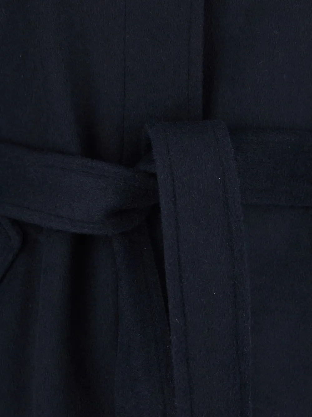 Merci Belted-detail Coat In Black