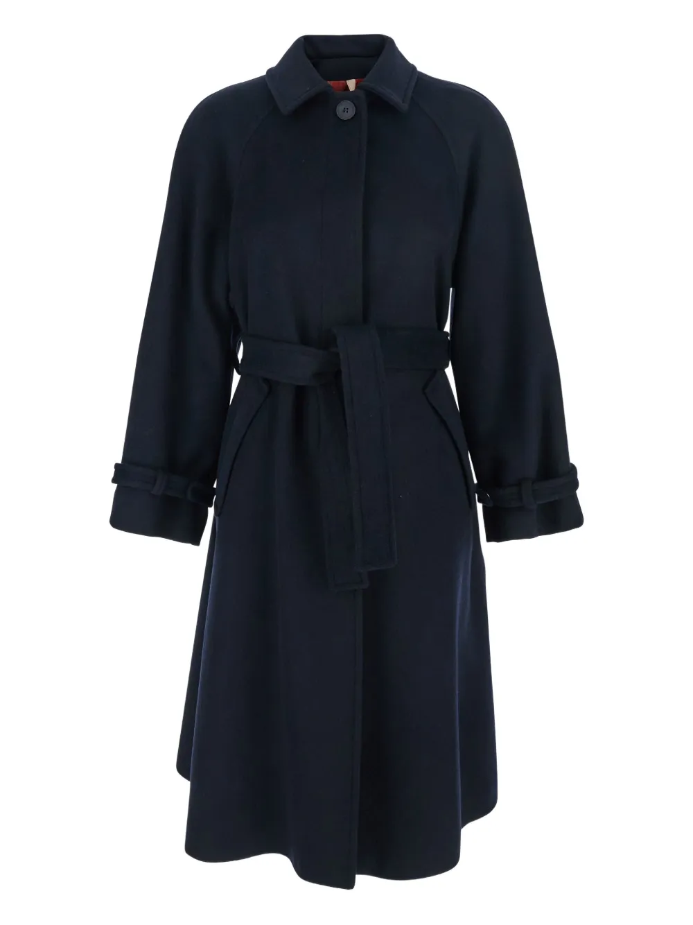 Merci Belted-detail Coat In Black