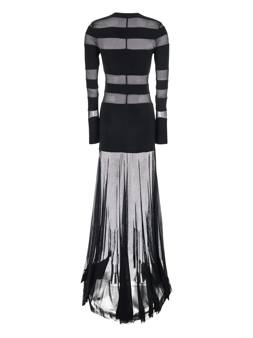 Norma Kamali semi-sheer flared dress - Zwart