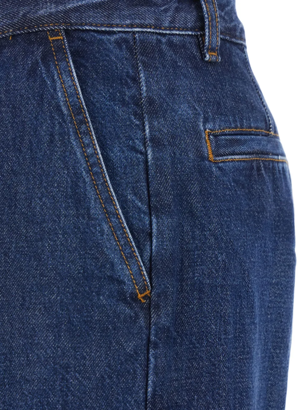 Frame Pleat-detail Jeans In Blue
