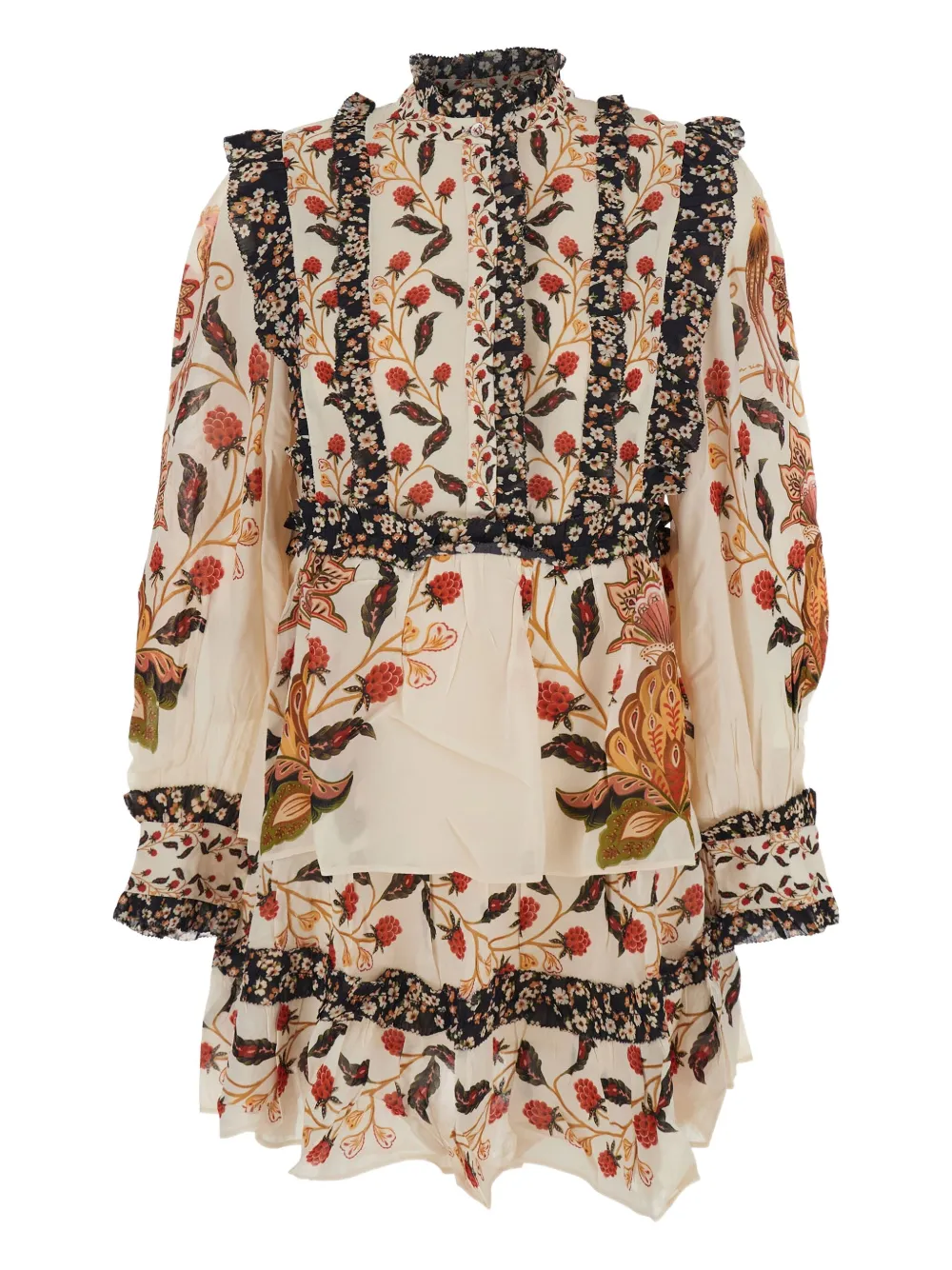 FARM Rio floral-print mini dress - Toni neutri