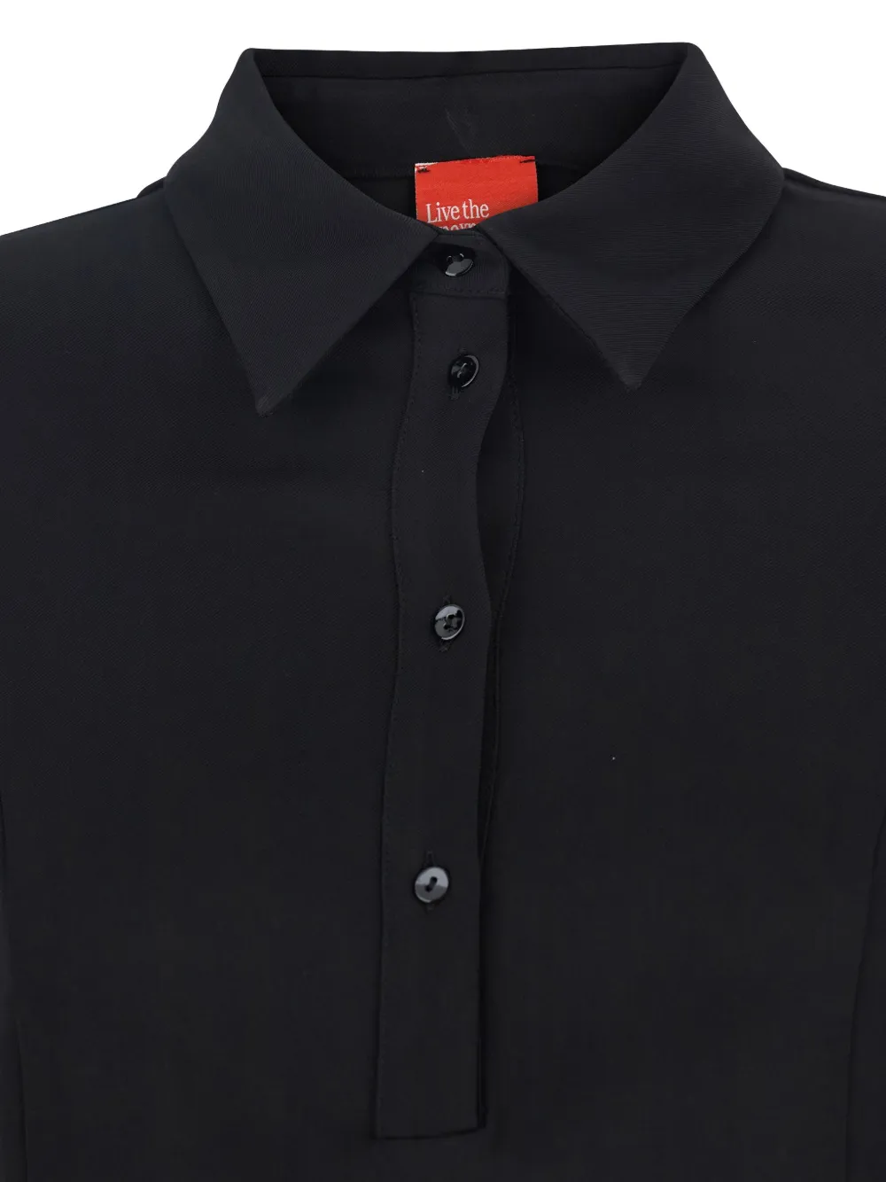 Merci Midi-jurk met klassieke kraag en knopen Zwart