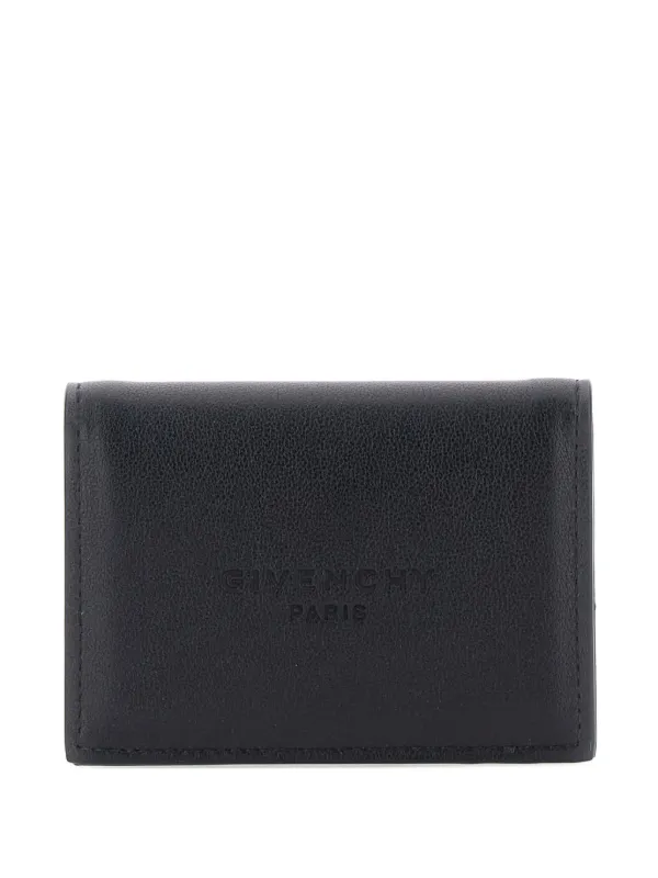 Givenchy Antigona Stamped Flap Card Holder in Leather in Black