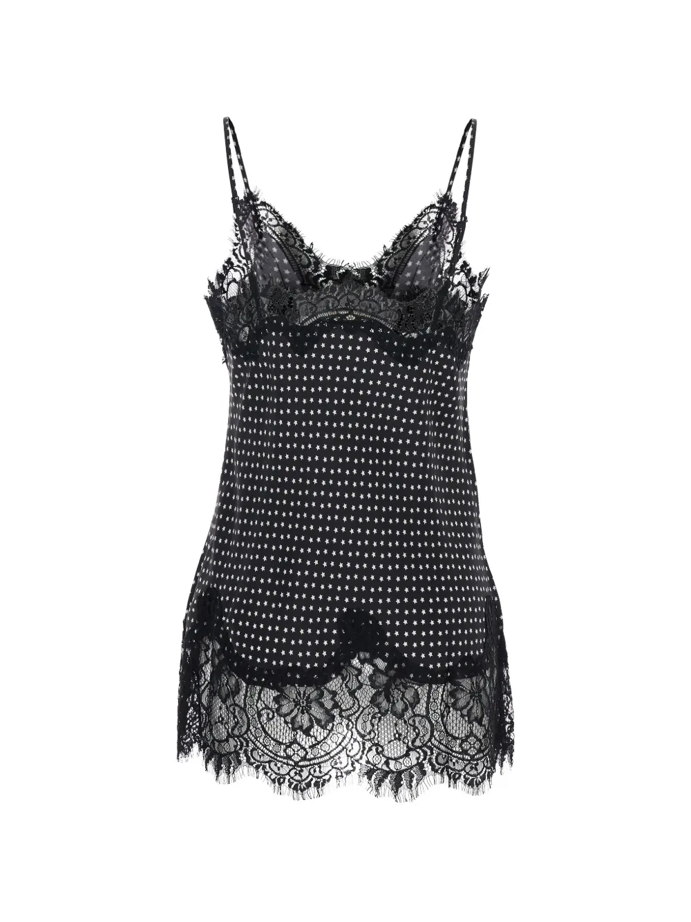  Gold Hawk Lace Star Print Camisole Top - Black 