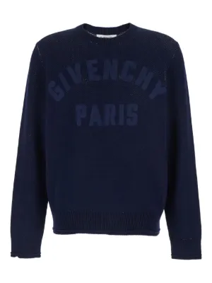 Givenchy Sweatshirt In Satin With Paris Embroidery | Blue | FARFETCH