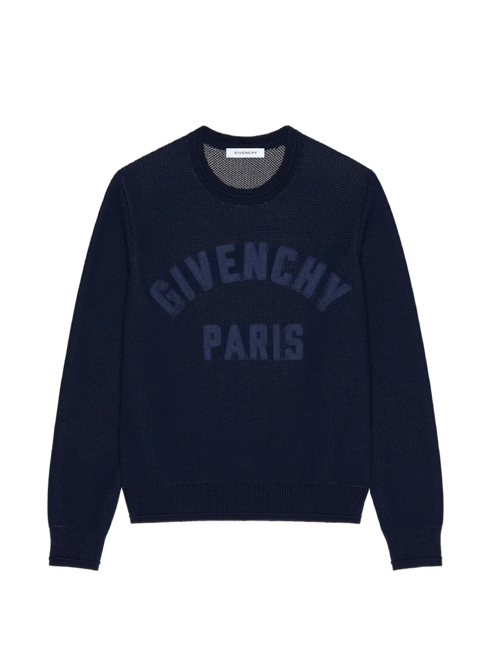 Givenchy Katoenen gebreide trui met Paris-borduurwerk Blauw
