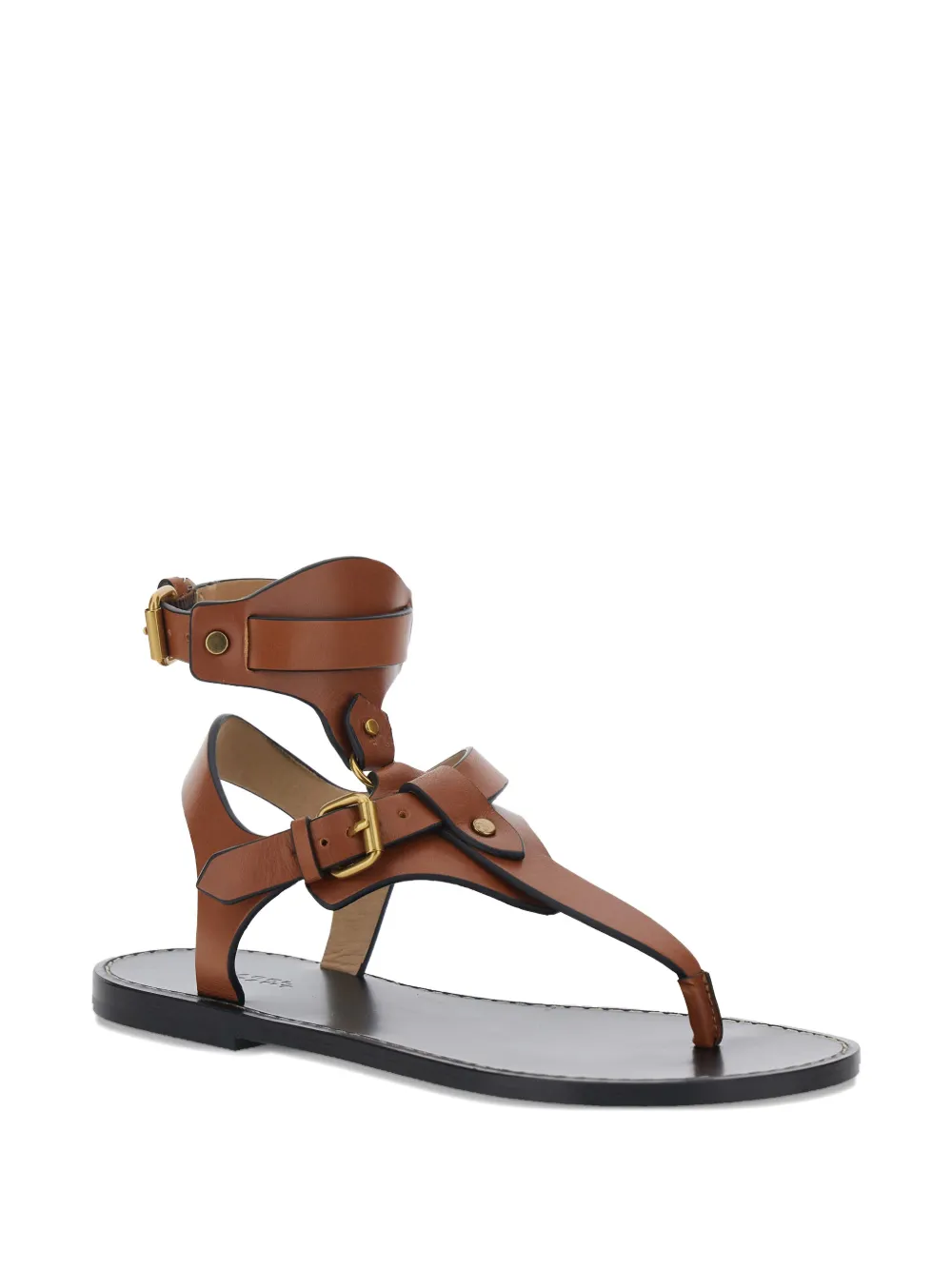 ISABEL MARANT Eveen leather sandals Bruin