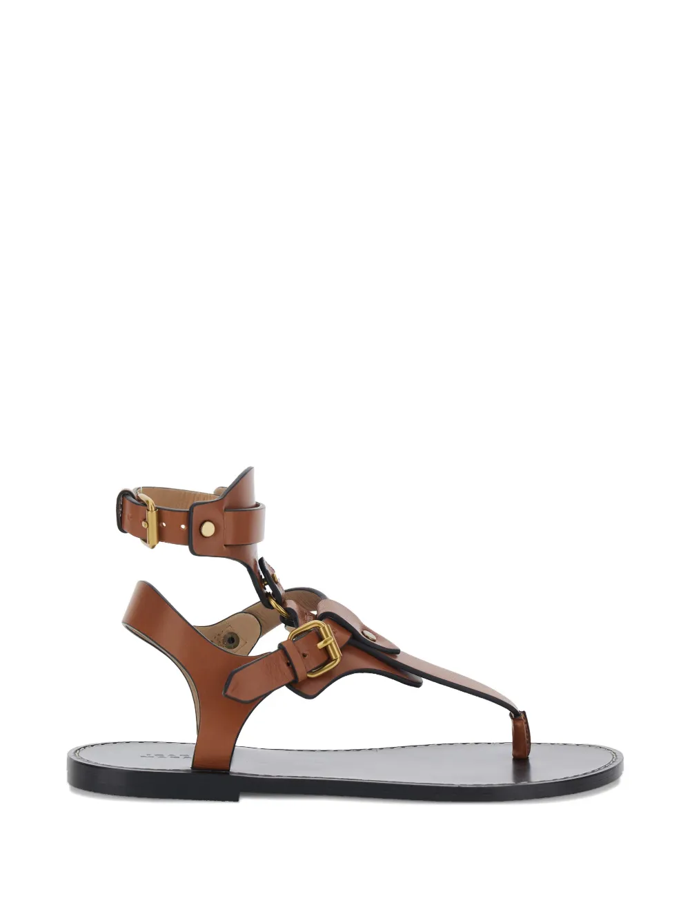 ISABEL MARANT Eveen leather sandals Bruin
