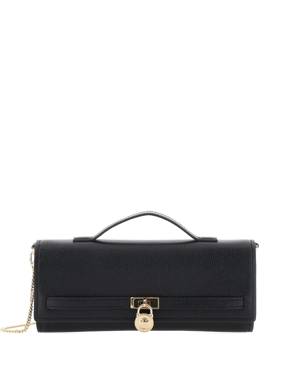 Michael+Michael+Kors+Hamilton+Moderne+padlock-detail+clutch+bag+-+Noir