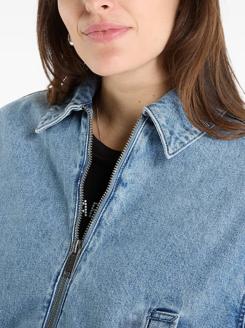 Michael Kors Denim jack met rits Blauw