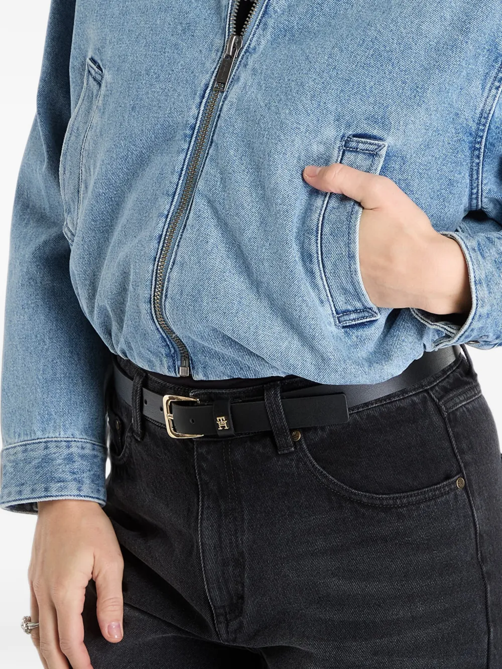 Michael Kors Denim jack met rits Blauw