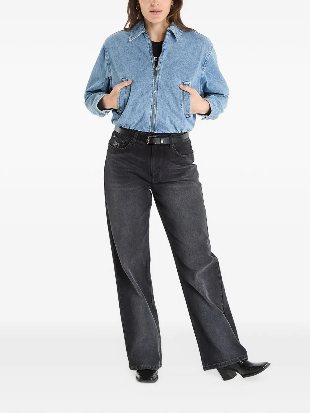 Michael Kors Denim jack met rits Blauw