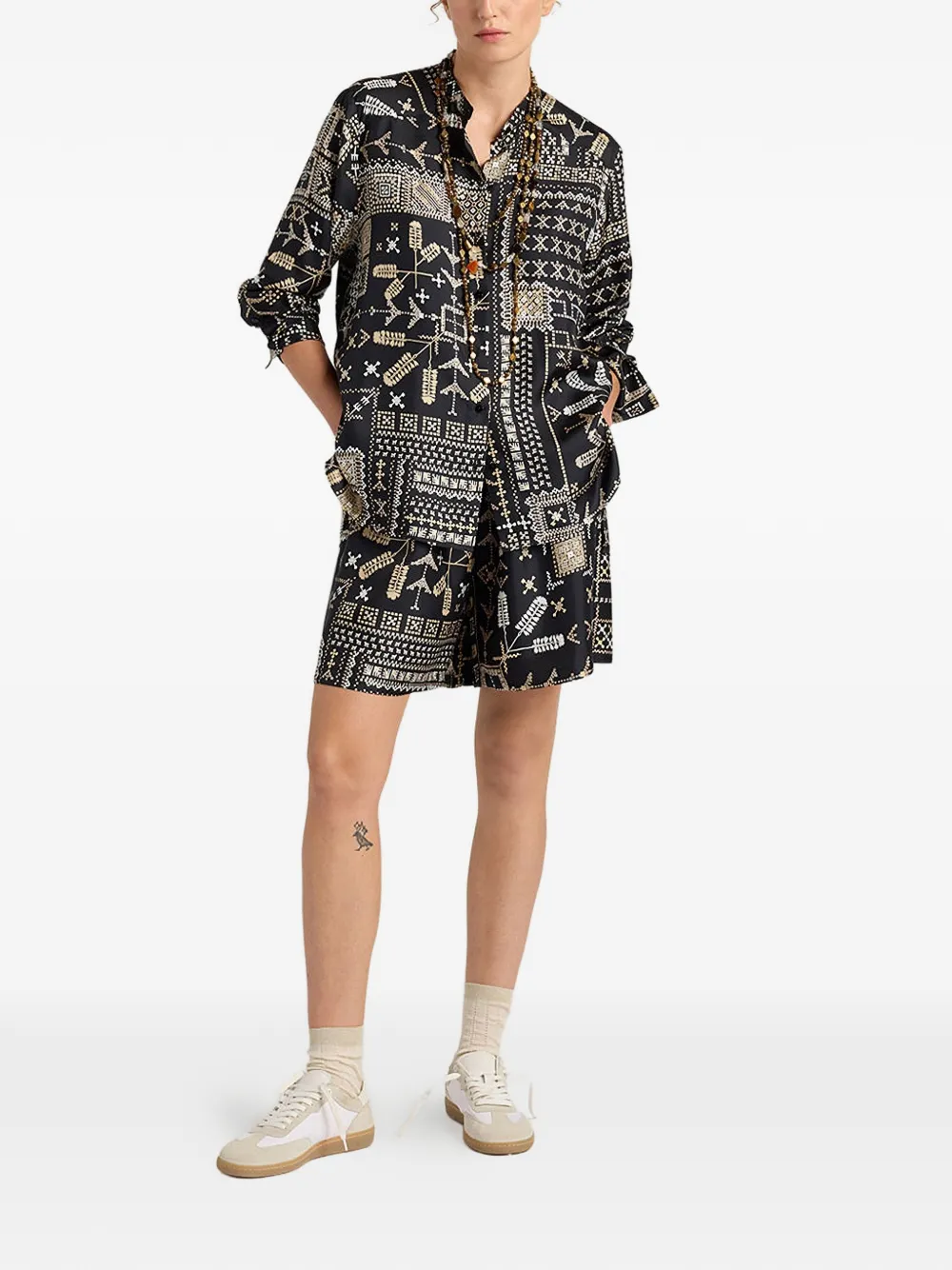  Momoni Patterned Shirt - Black 