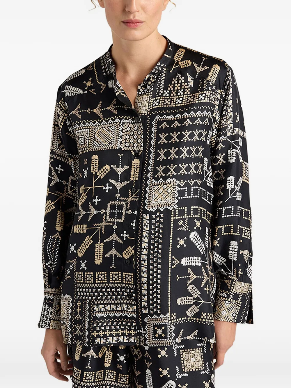  Momoni Patterned Shirt - Black 