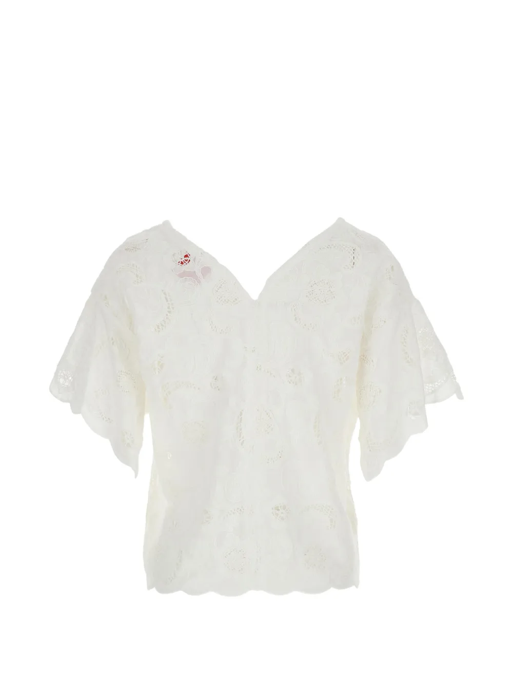  Merci V-neck Floral Blouse - White 