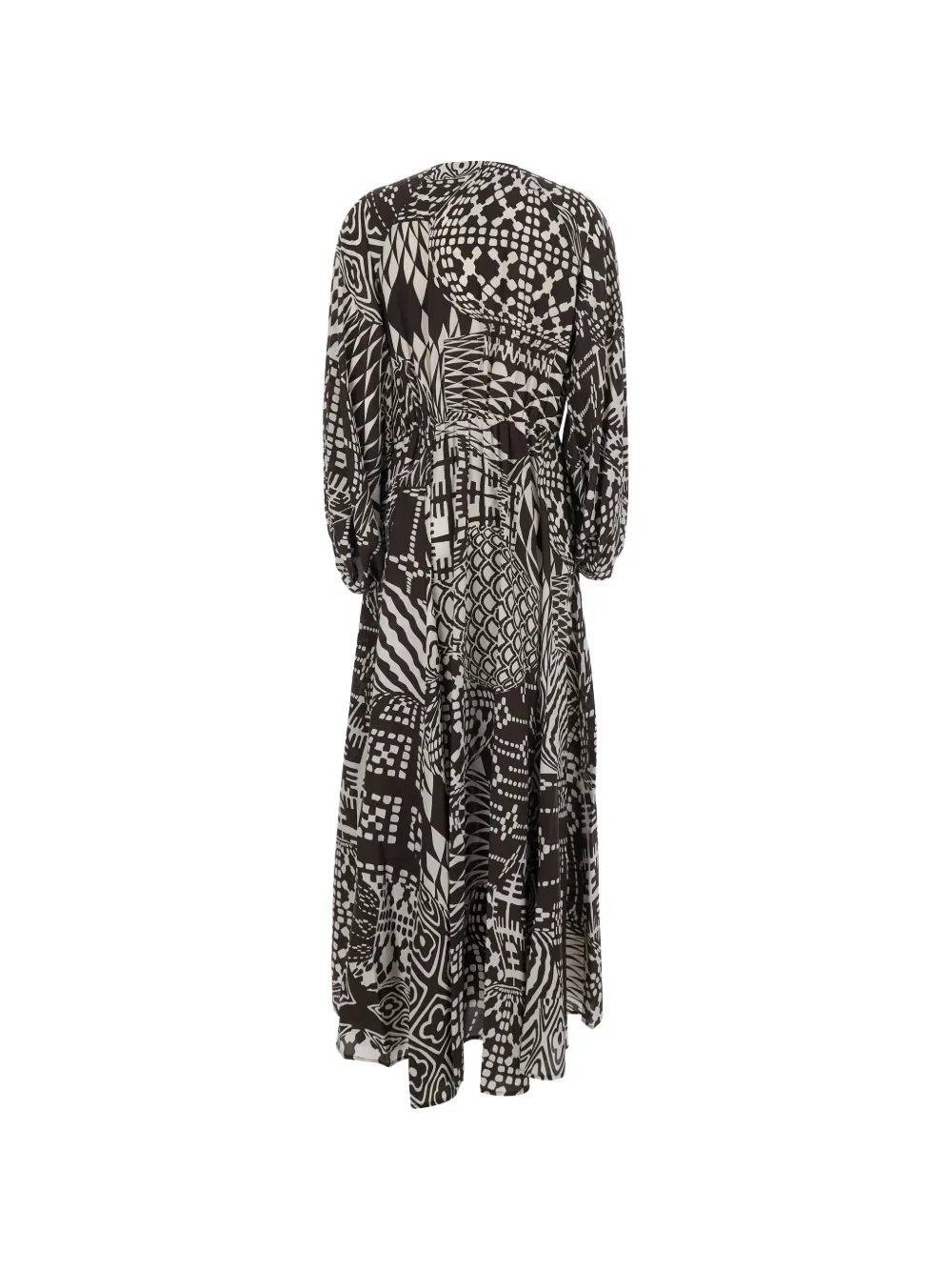 Geometric-Pattern Maxi Dress