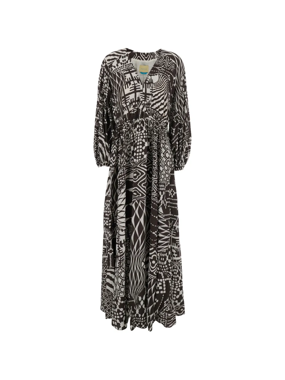 Geometric-Pattern Maxi Dress