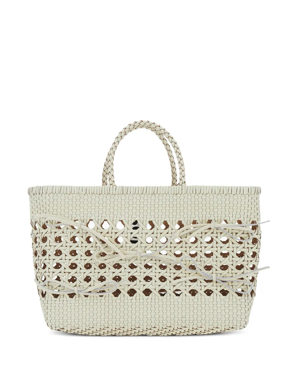 Osoi Biscuit woven tote bag - Bianco