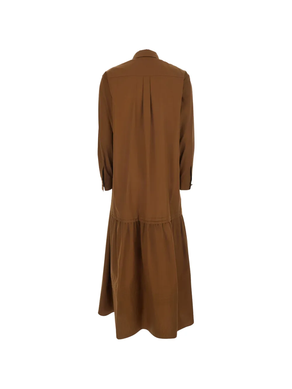 Max Mara Tlecito gelaagde midi-jurk met ceintuur Bruin