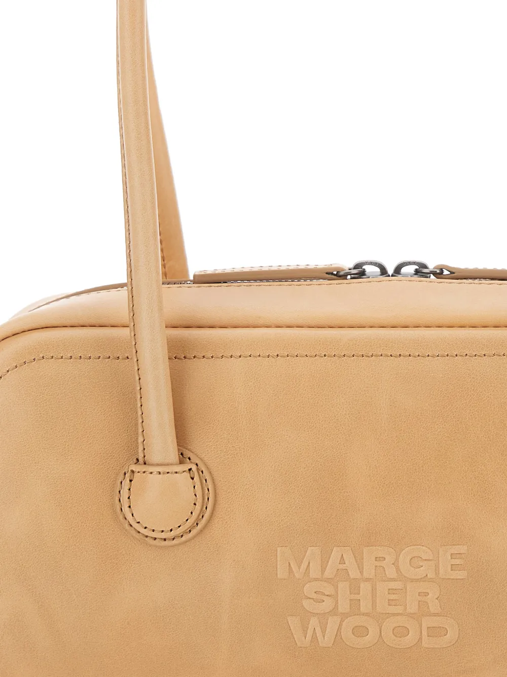 Marge Sherwood Leren schoudertas Beige