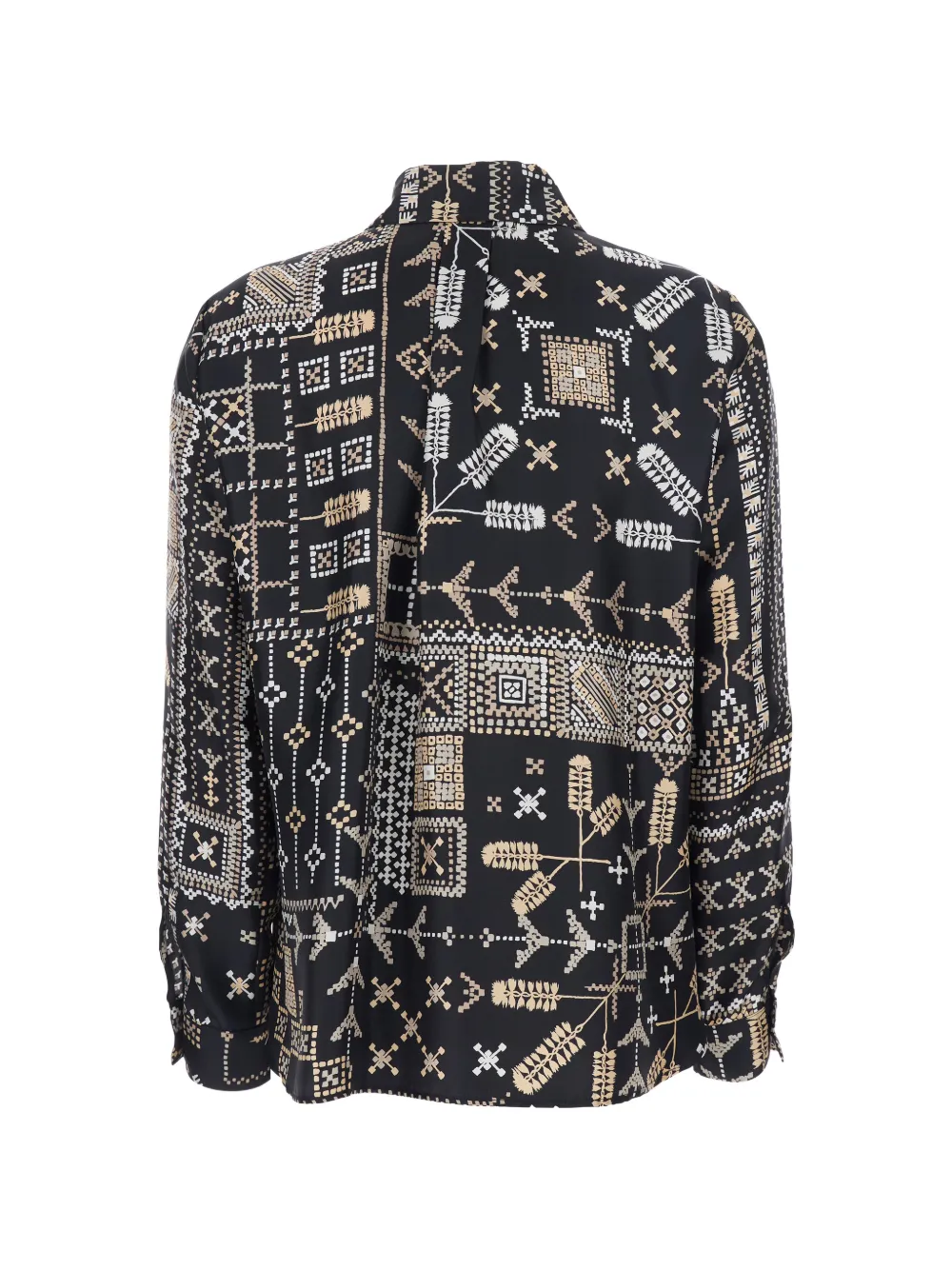 Momoni patterned buttoned shirt - Zwart