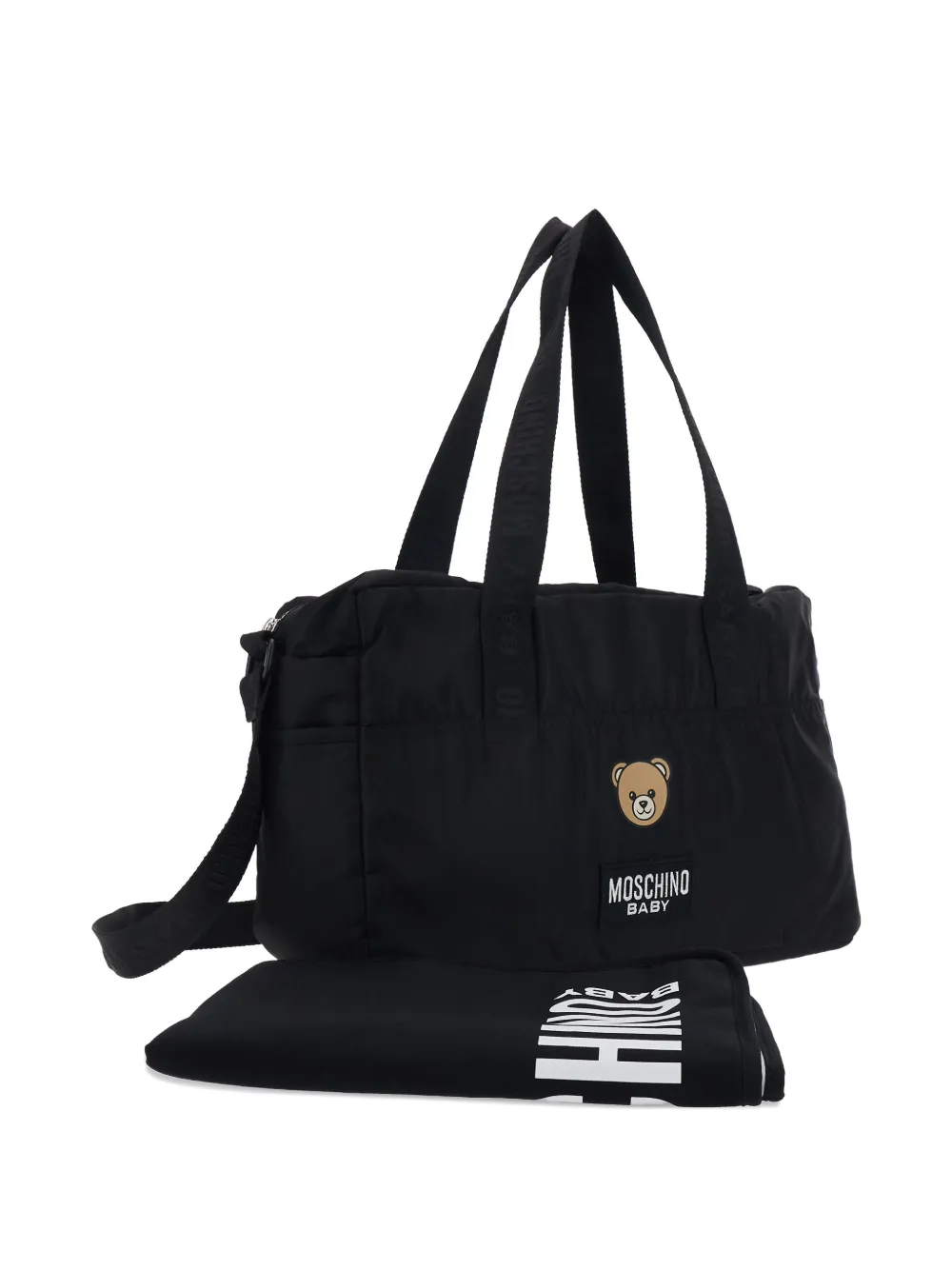 Moschino Kids Luiertas met logoprint Zwart