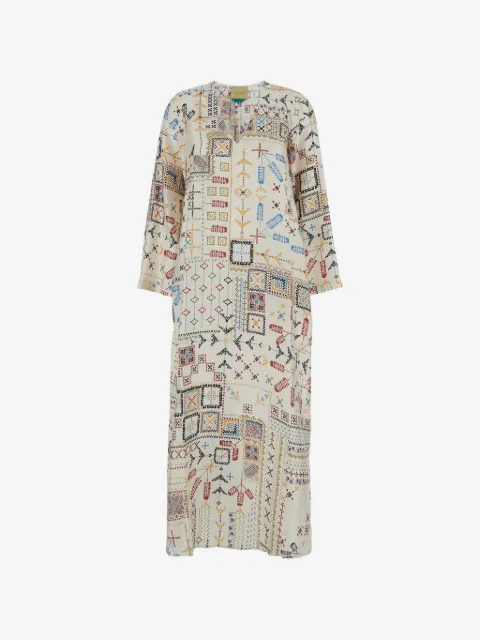 MOMONÌ geometric-pattern maxi dress