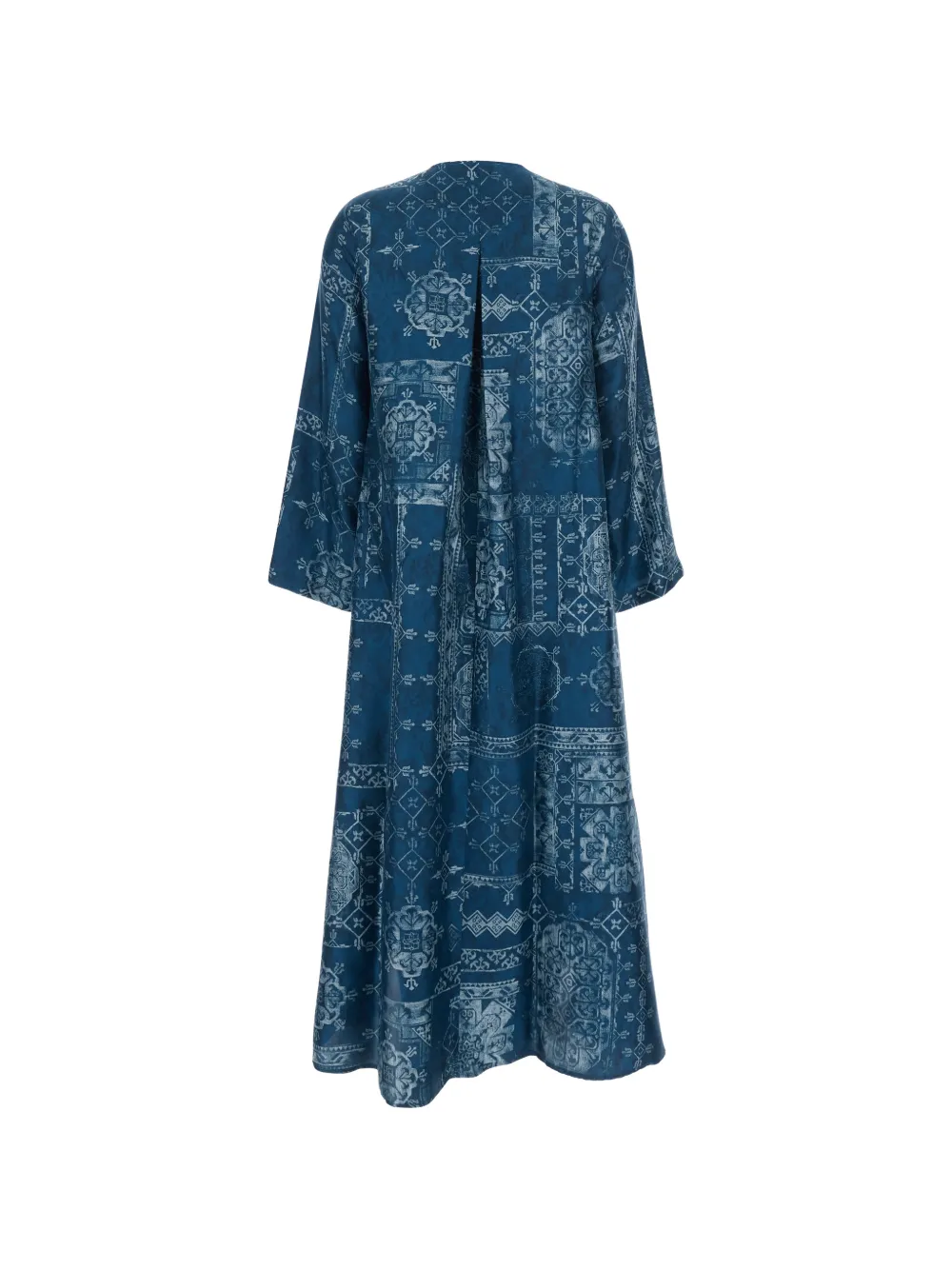 Momoni Garcia V-neck patterned midi dress - Blauw