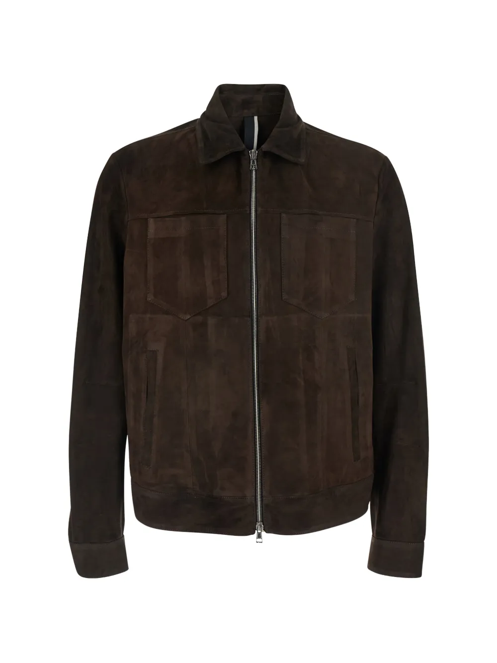 Low Brand zip-up suede jacket - Marrone