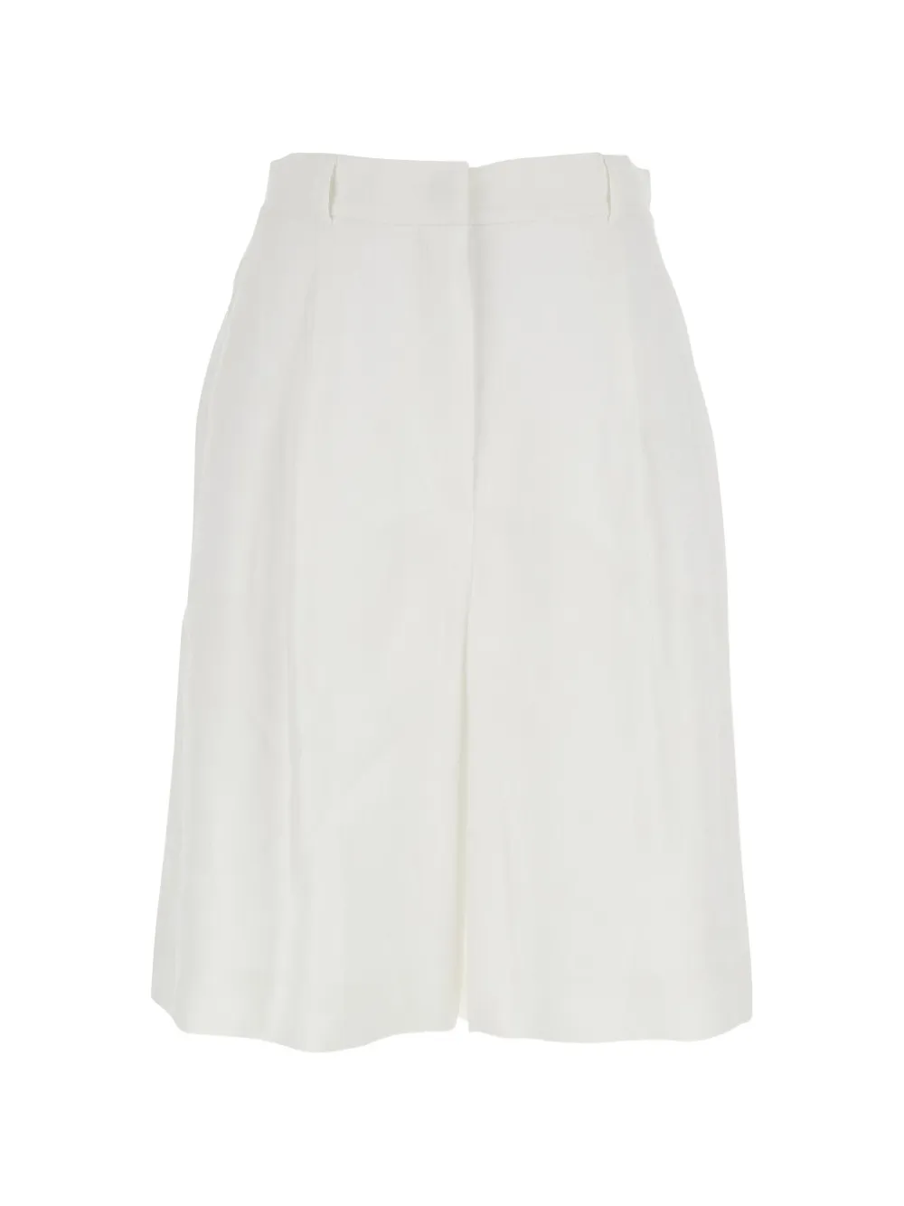 Max Mara pleat-detail linen shorts - Bianco