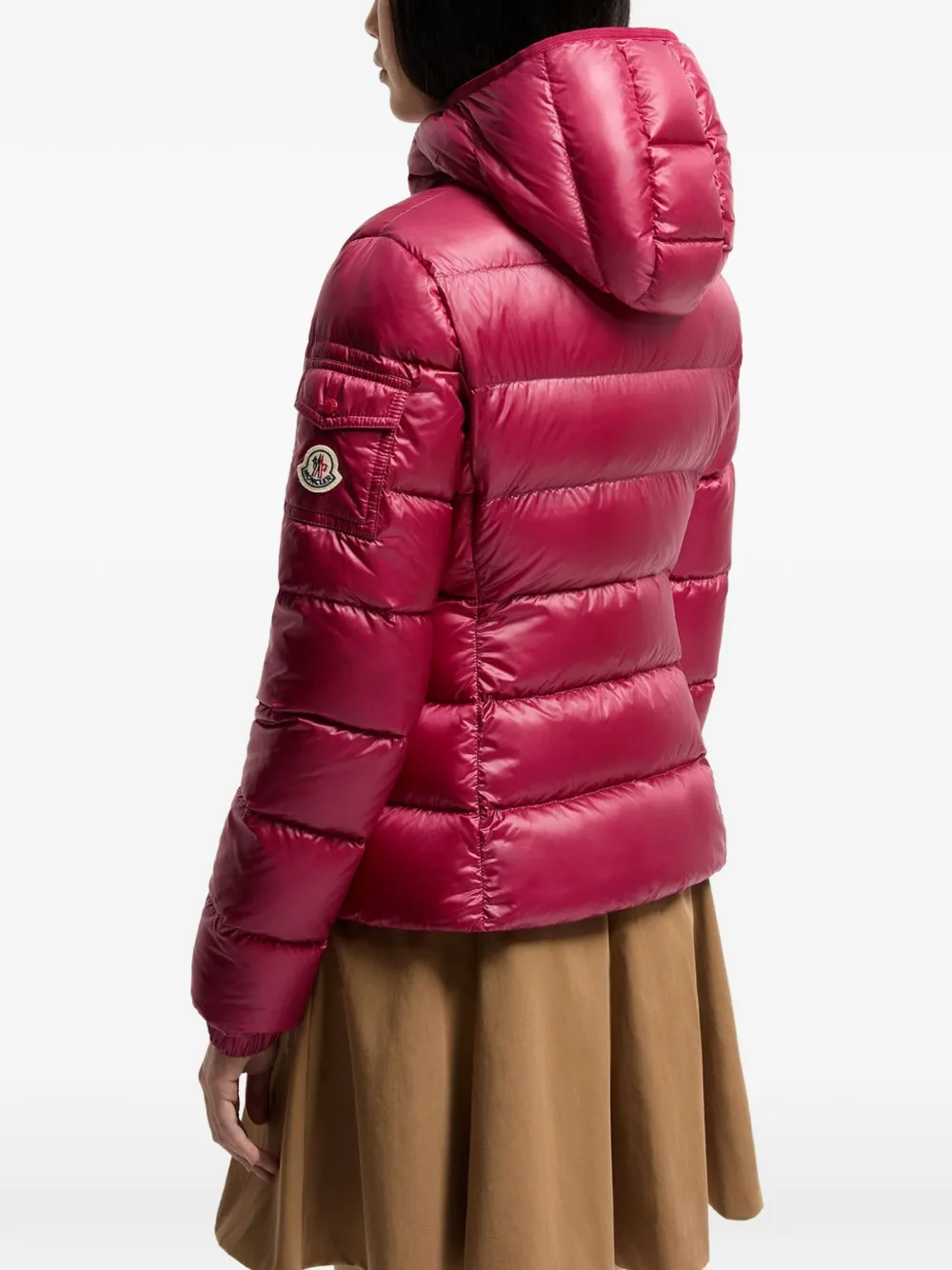 Moncler Glesse donsjack met capuchon Rood