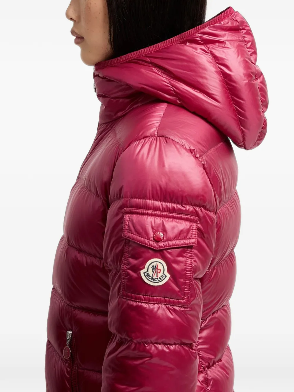 Moncler Glesse donsjack met capuchon Rood