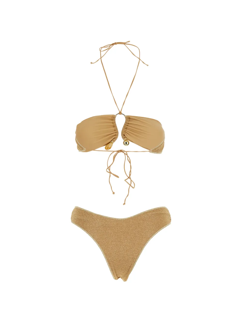  Oséree Lumière Beaded-detail Bikini - Gold 