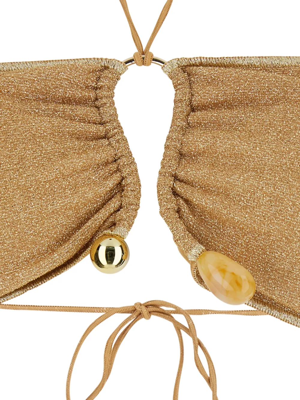  Oséree Lumière Beaded-detail Bikini - Gold 
