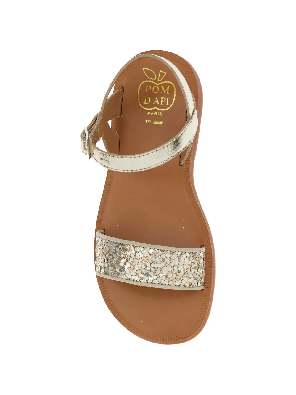 Pom D api Kids Plagette sandalen verfraaid met gespdetail Goud
