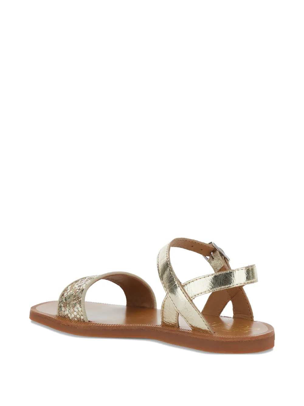 Pom D api Kids Plagette sandalen verfraaid met gespdetail Goud