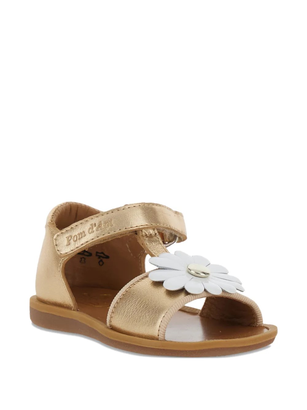 Pom D’api Kids Poppy flower-detail sandals - Oro