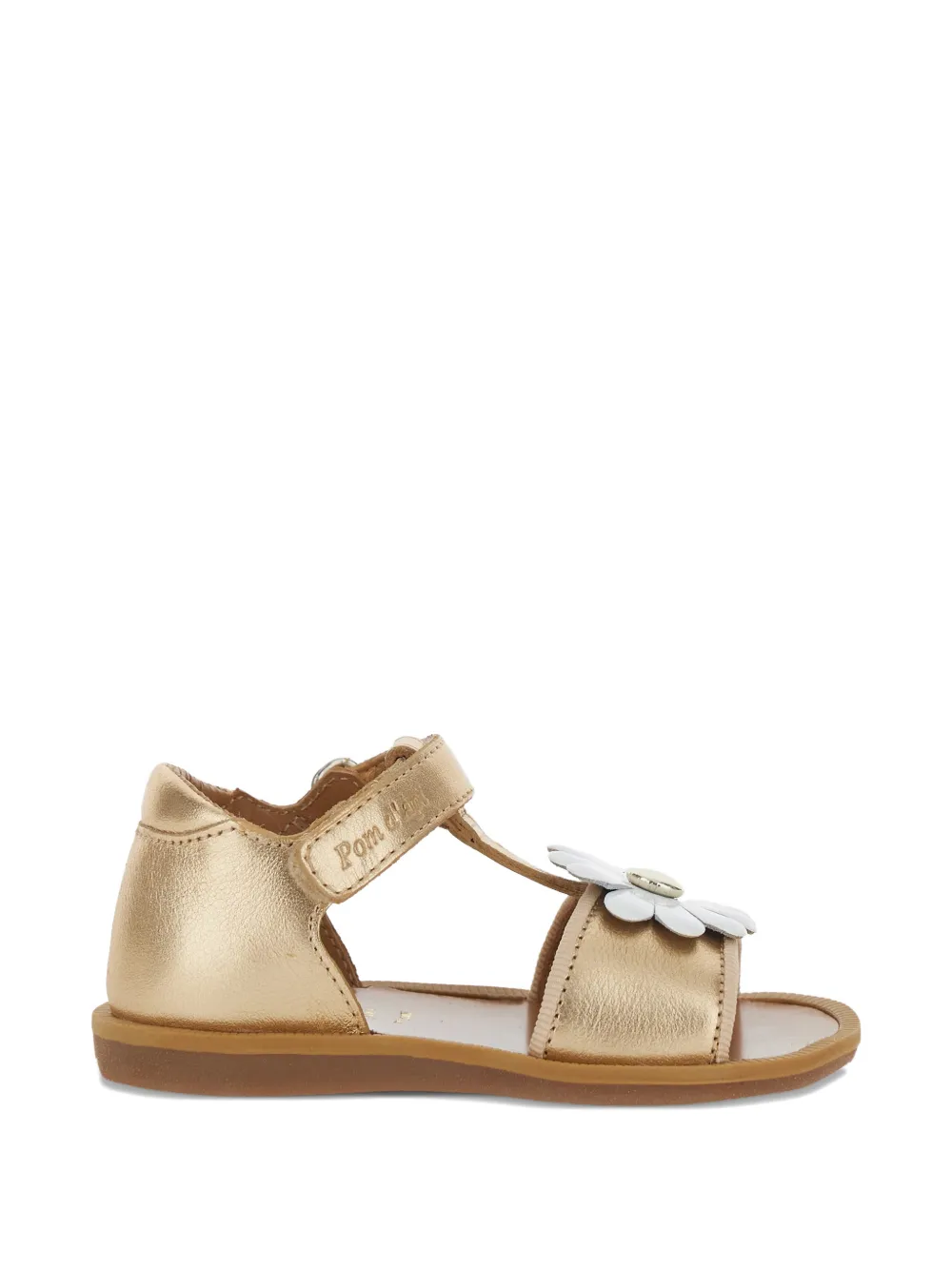 Pom D api Kids Poppy sandalen met bloemdetail Goud