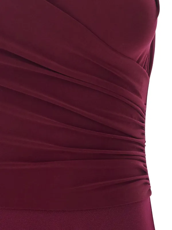 brown long evening dress A Line Brown Simple Evening Party Dresses Long Prom Dresses With Slit main image 0