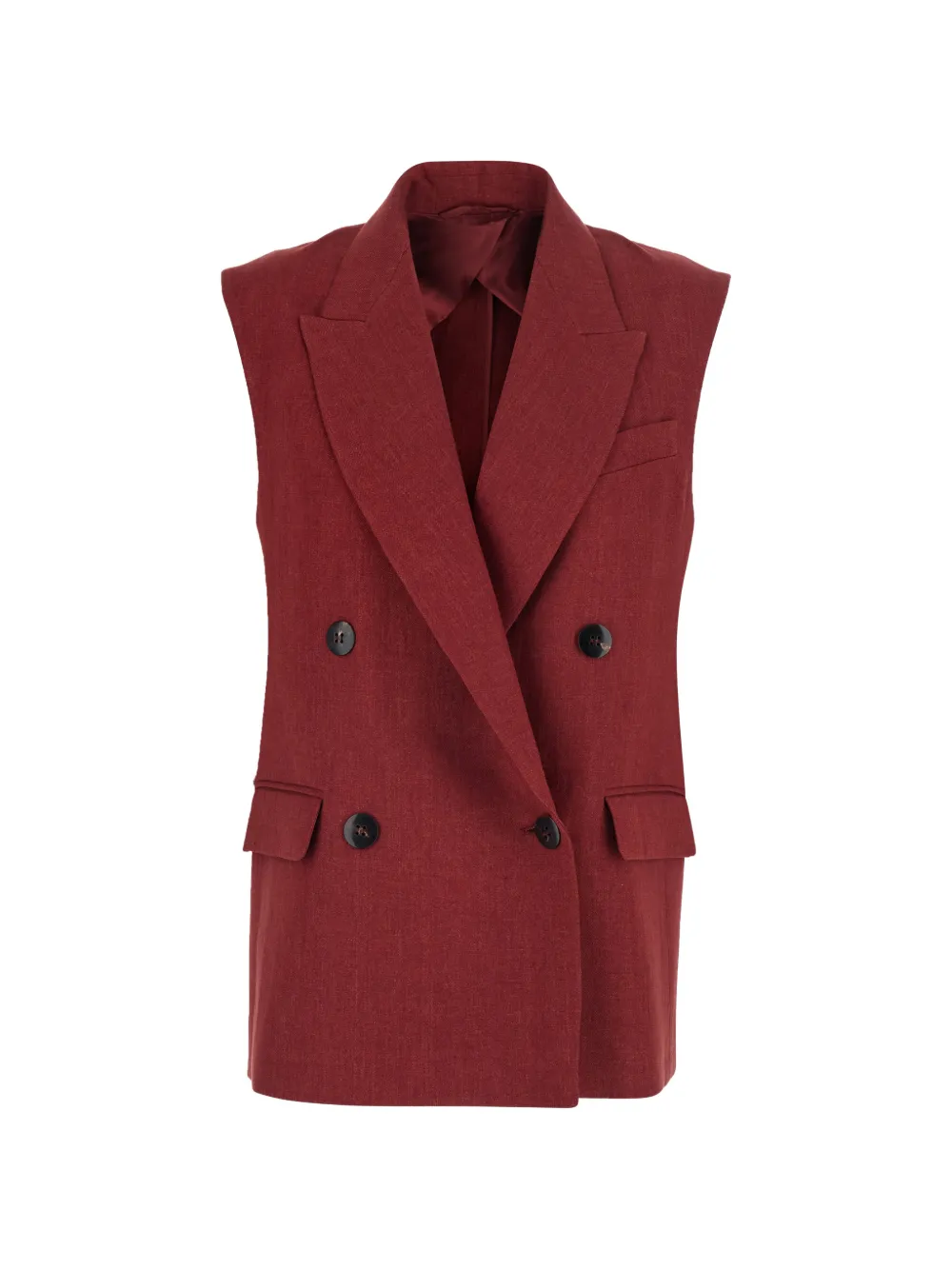 Max Mara linen twill gilet - Red