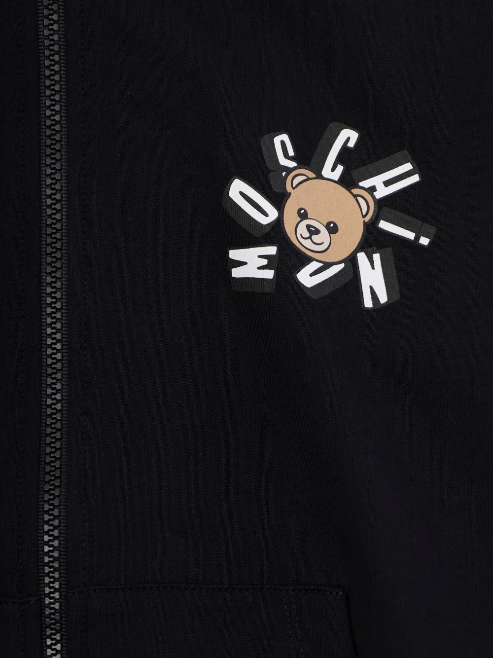Moschino Kids Hoodie met logo Zwart